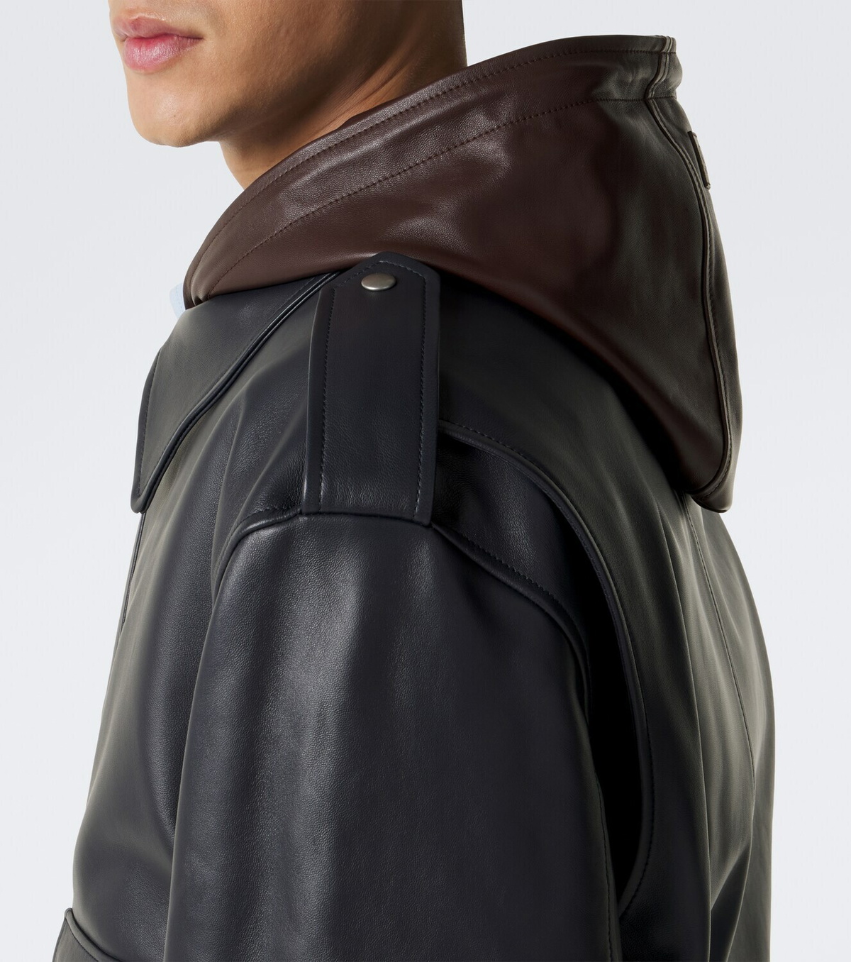 Loewe Hooded leather jacket
