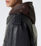 Loewe Hooded leather jacket