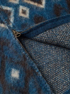 Beams Plus - Jacquard-Knit Mohair-Blend Zip-Up Cardigan - Blue