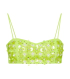 David Koma Sequined stretch-cady bralette