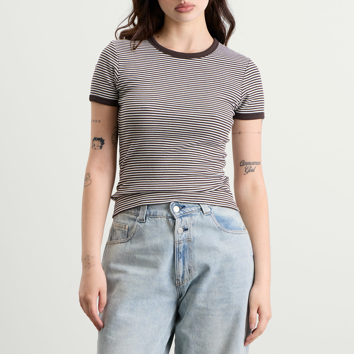 Samsøe Samsøe Women's Salinas T-Shirt in Mulch Stripe