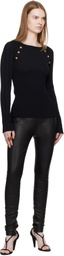 Balmain Black Knit Buttons Sweater