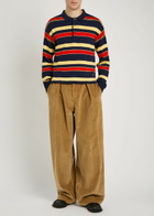 JW Anderson Striped Knit Polo Shirt Navy