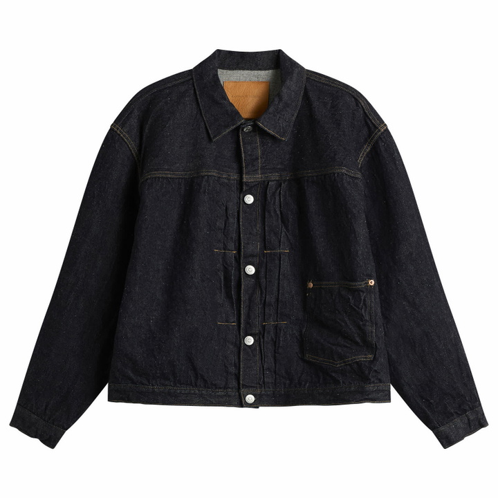 Photo: Kaptain Sunshine Men's Indigo Wash Denim Tracker Jacket in Indigo One Wash