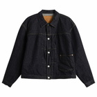 Kaptain Sunshine Men's Indigo Wash Denim Tracker Jacket in Indigo One Wash
