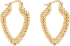 Burberry Gold Small Shield Twisted Hoop Earrings