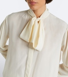 Gucci Tie-neck silk crêpe de chine blouse