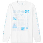 Space Available Men's Long Sleeve Upcycled Dome T-Shirt in White