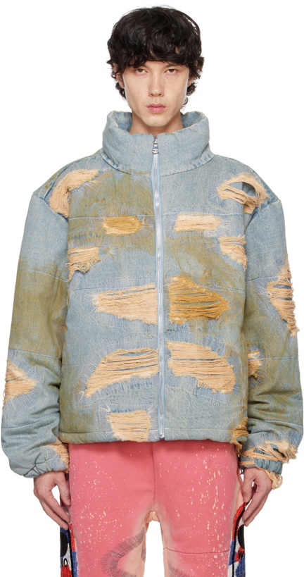 Photo: Who Decides War Blue Vintage Bomber Denim Jacket