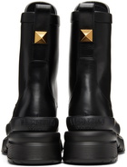 Valentino Garavani Black Roman Stud Combat Boots