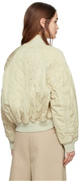 Burberry Beige Quilted Bomber Jacket