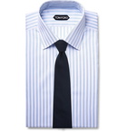 TOM FORD - Light-Blue Slim-Fit Striped Cotton Shirt - Light blue