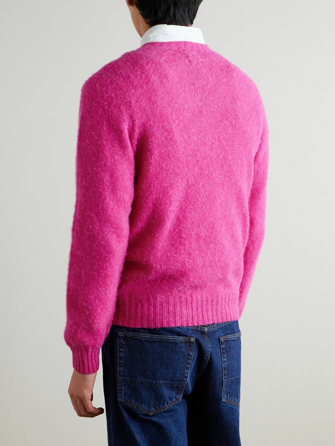 Drake's - HIM Shetland Wool Sweater - Pink