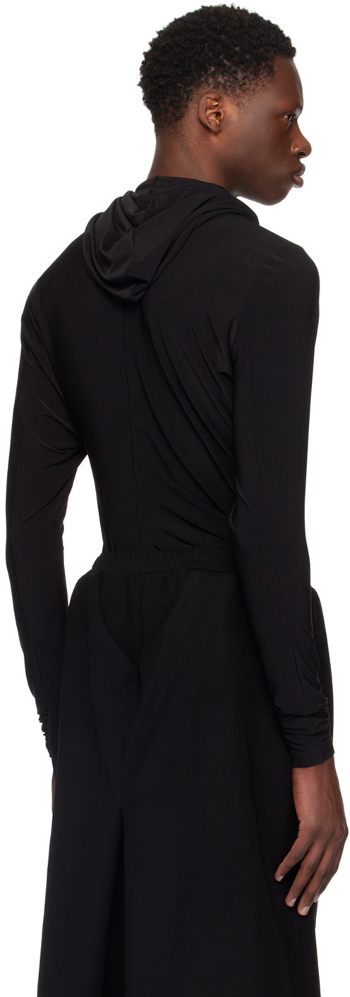 Nuba Black Draped Hoodie