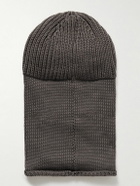 C.P. Company - Goggle-Embellished Shell-Trimmed Ribbed Wool Balaclava