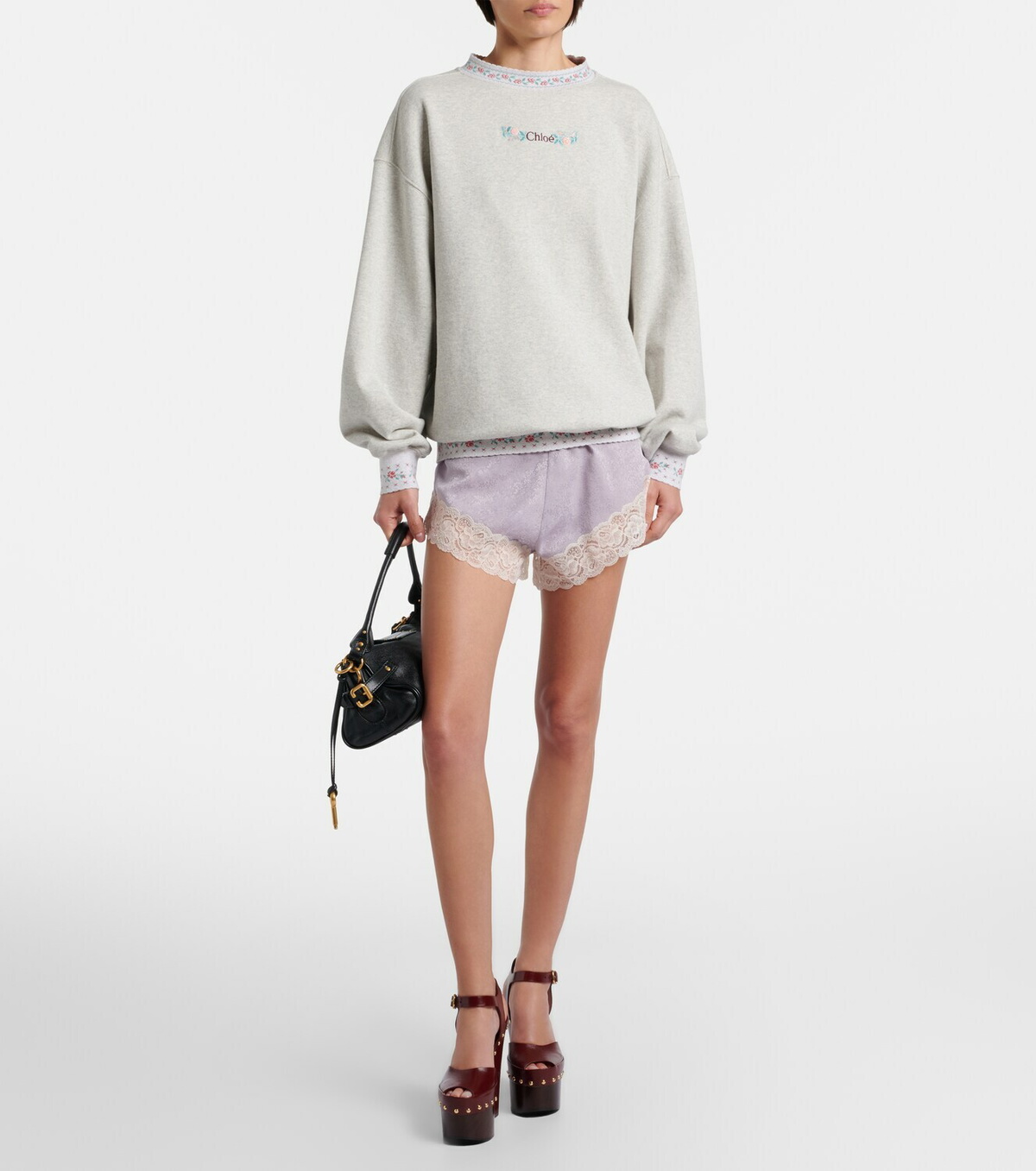 Chloé Embroidered cotton jersey sweatshirt