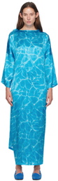 MARIE ADAM-LEENAERDT Blue Peignoir Maxi Dress