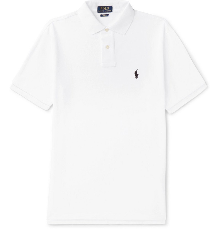 Photo: Polo Ralph Lauren - Slim-Fit Cotton-Piqué Polo Shirt - Men - White