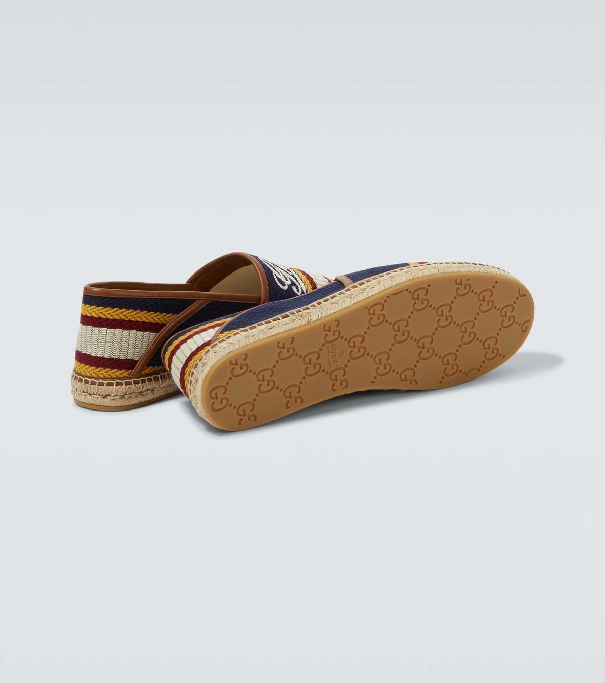 Gucci Logo leather-trimmed espadrilles