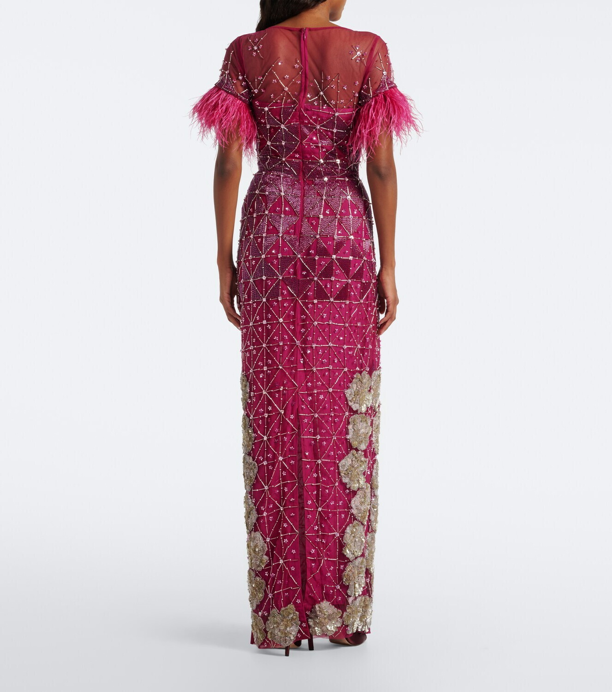 Là Fuori Aviary Crystal embellished bustier gown