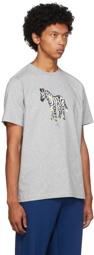 PS by Paul Smith Grey Paint Splash Zebra T-Shirt