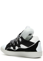 Lanvin Curb Panelled Mesh Sneakers Black And White