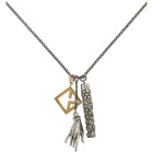 Givenchy Silver and Gold Talisman Multicharm Necklace