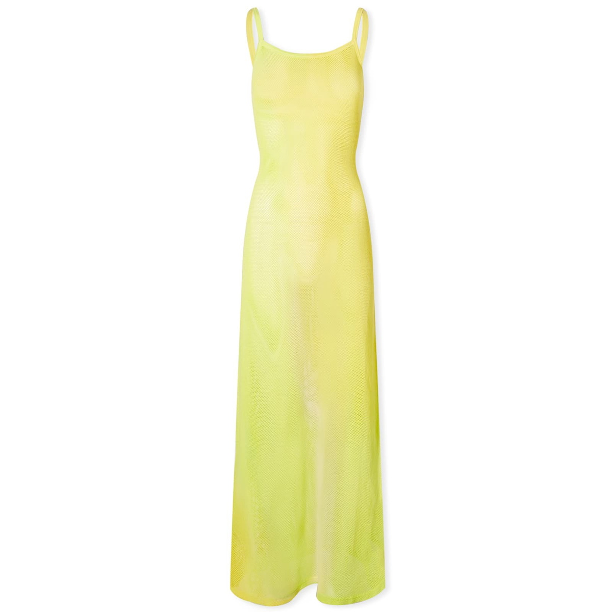 Acne Studios Women's Tie Dye Mesh Maxi Dress in Acid Yellow Acne Studios