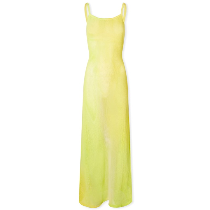 Photo: Acne Studios Women's Tie Dye Mesh Maxi Dress in Acid Yellow