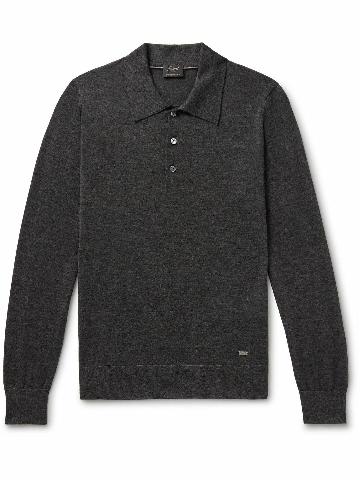 Brioni - Cashmere and Silk-Blend Polo Shirt - Gray Brioni