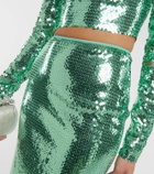 David Koma Sequined midi skirt