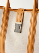 Christian Louboutin - Nox Leather-Trimmed Linen Tote Bag