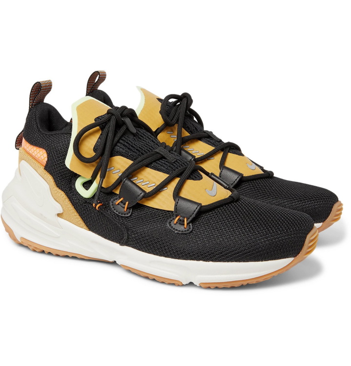 Photo: Nike - Zoom Moc Mesh and Suede Sneakers - Black