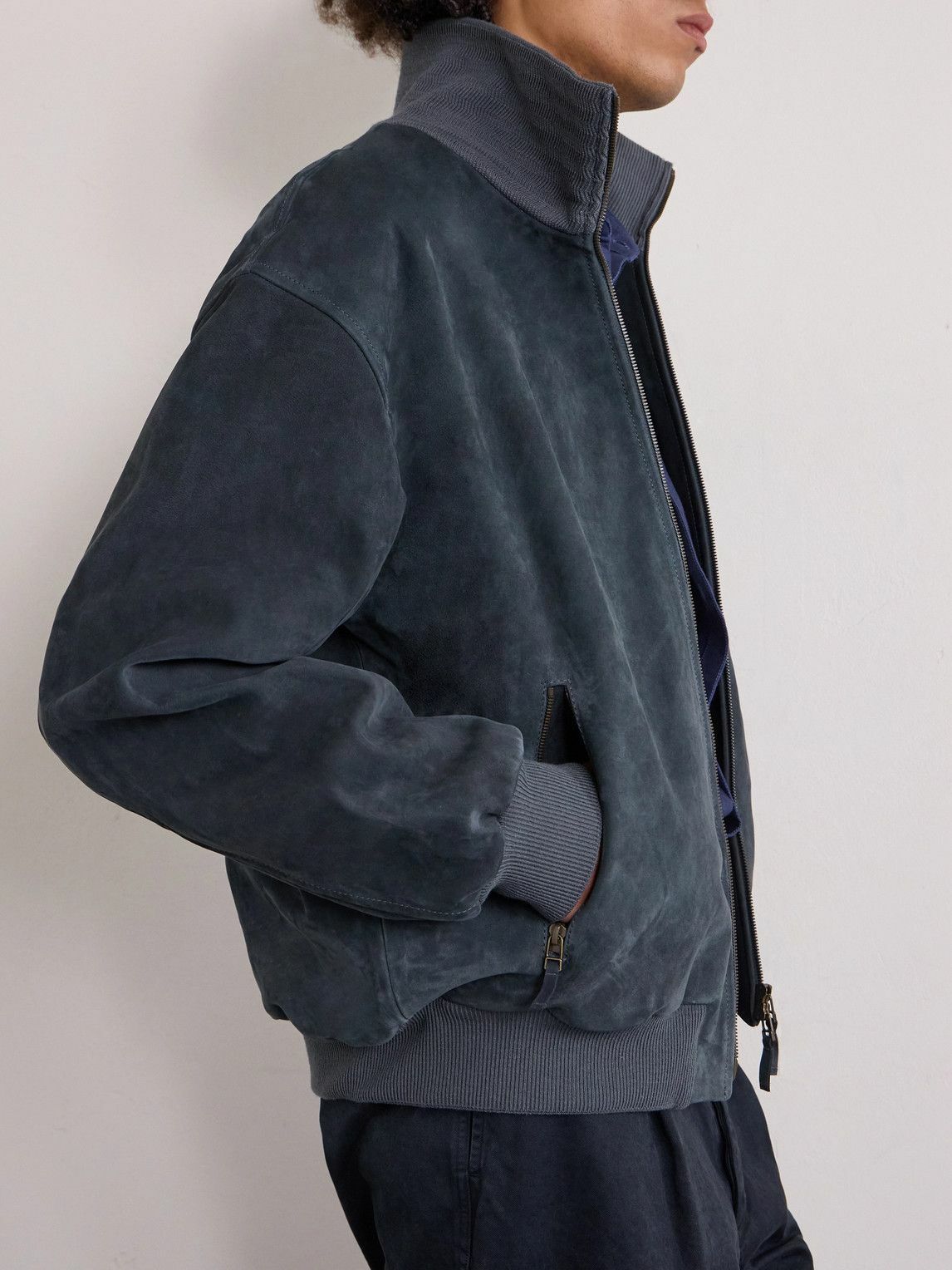 A Kind Of Guise - Nanamica Suede Bomber Jacket - Gray