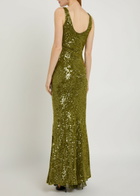 Galvan Moonlight Valletta Sequin-embellished Chiffon Gown Green