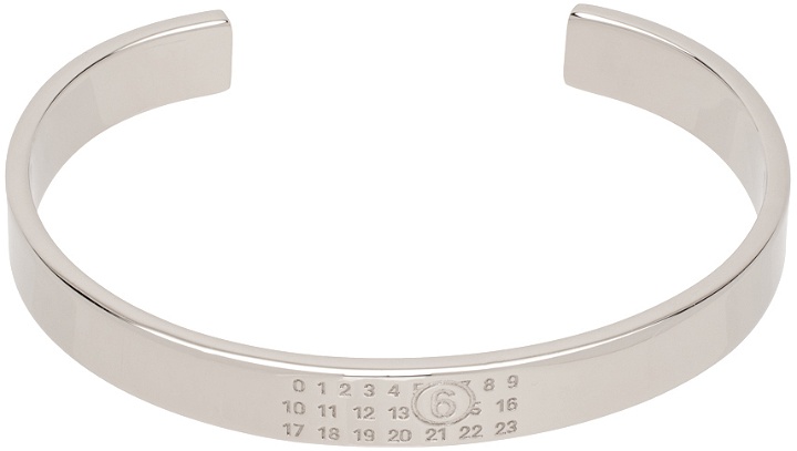 Photo: MM6 Maison Margiela Silver Numeric Minimal Signature Bracelet