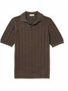 PIACENZA 1733 - Cable-Knit Cotton Polo Shirt - Brown