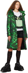 Anna Sui Green Camouflage Coat