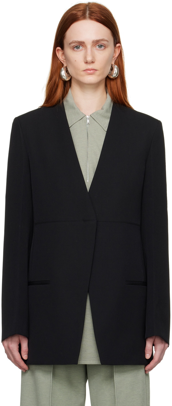 Jil Sander Black Collarless Blazer Jil Sander