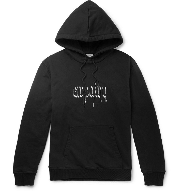 Photo: Resort Corps - Embroidered Loopback Cotton-Jersey Hoodie - Black