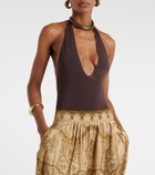 Zimmermann Luna halterneck open-back bodysuit