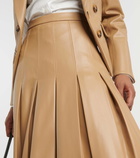 Veronica Beard Herson pleated faux leather midi skirt