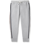 Kingsman - Slim-Fit Tapered Striped Cotton and Cashmere-Blend Jersey Sweatpants - Gray