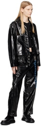 Song for the Mute Black Straight-Fit Faux-Leather Trousers