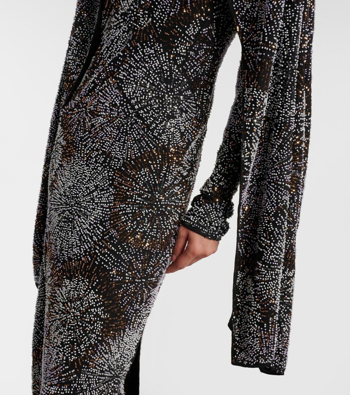 Rabanne Embellished caped gown