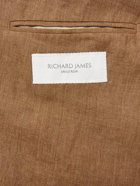 Richard James - Double-Breasted Linen Suit Jacket - Brown