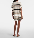 Brunello Cucinelli Open-knit striped cotton shorts