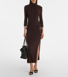 The Attico Draped open-back jersey midi dress