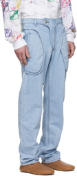 We11done Blue Denim Straight Jeans