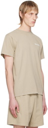 Sporty & Rich Taupe 'Drink More Water' T-Shirt